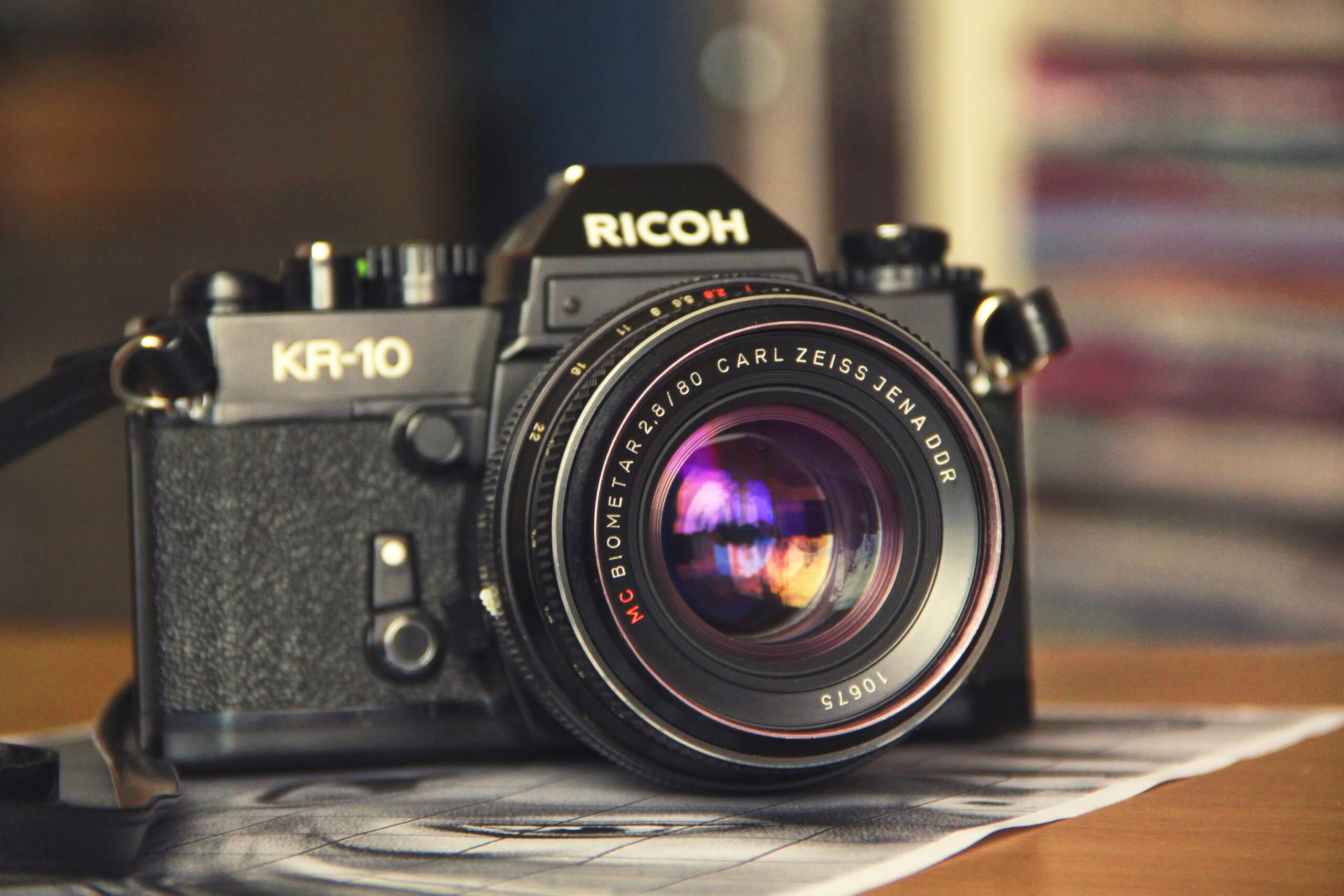Selective Focus Photography of Black Ricoh Kir-10 Camera